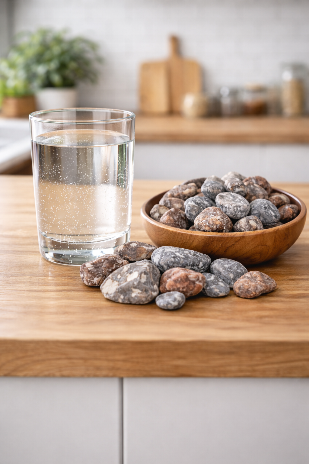 Close up van mineraalstenen met zilver geïmpregneerde afwerking