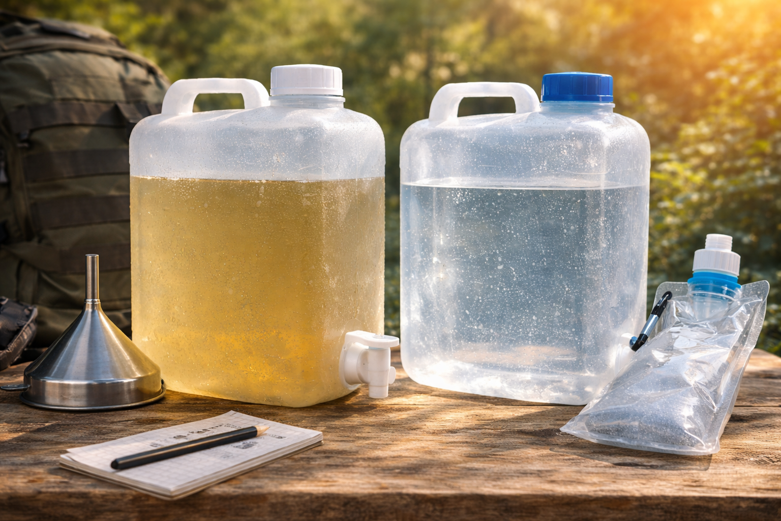 Detail van een waterfilter rietje met filteronderdelen naast elkaar